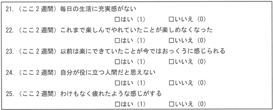 資料1.基本チェックリストのうち,抑うつのアセスメント項目
