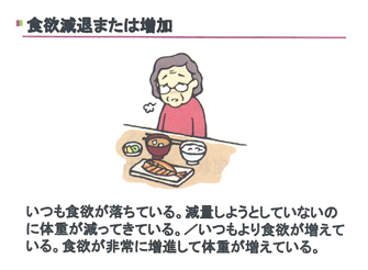 食欲減退または増加