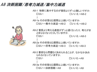A8 決断困難、思考力の減退、集中力の減退