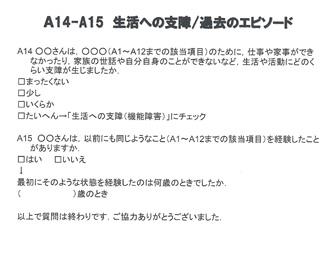 A14〜A15 生活の支障、過去のエピソード